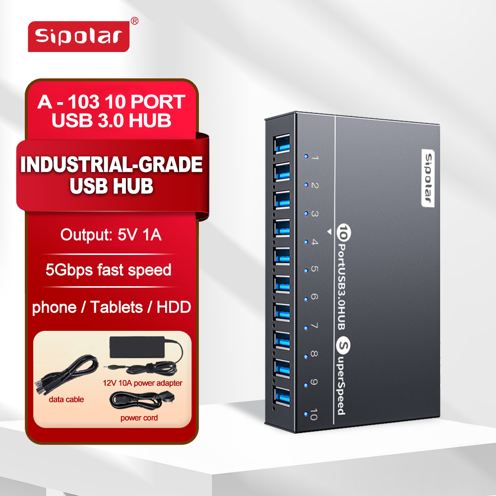 Usb Hub - ฮับ USB 10 พอร์ต A103 Sipolar