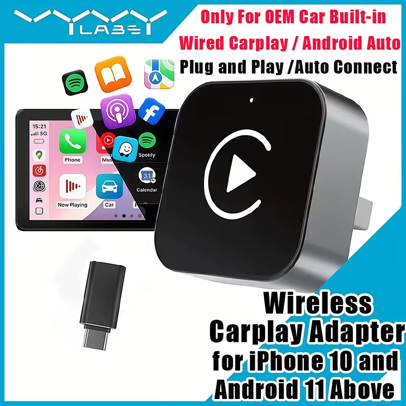 Usb C Hub - อะแดปเตอร์ CarPlay ไร้สายแบบ 2-in-1 ใช้งานได้ทันทีสำหรับ iPhone