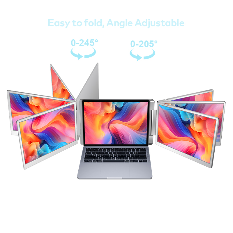 Laptop Stand - จอภาพพกพาแบบสองจอ LCD ขนาด 14 นิ้ว ใช้งานร่วมกับแล็ปท็อปขนาด