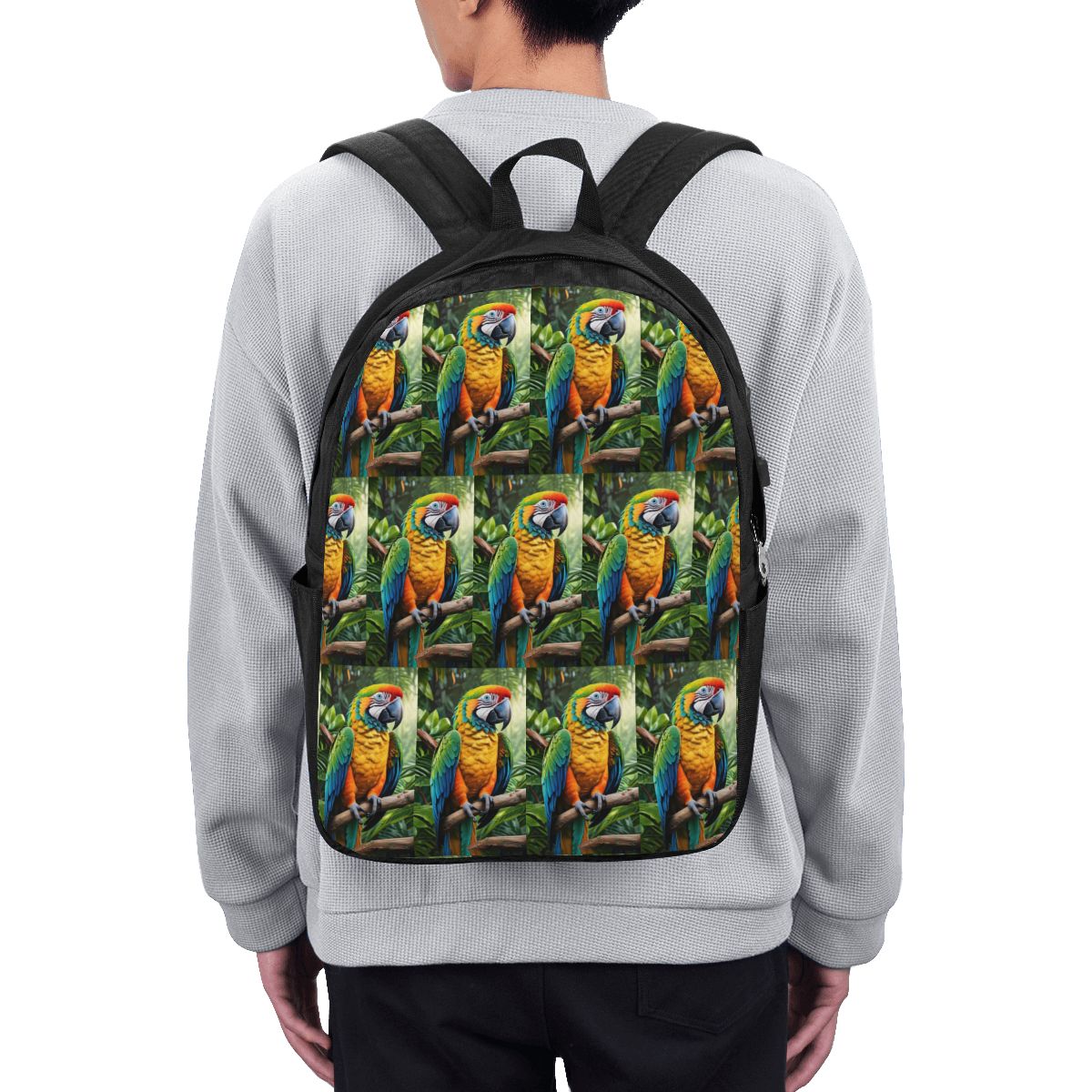 Laptop Bag - กระเป๋าเป้สะพายหลังนกแก้วมาคอว์น่ารัก กระเป๋าใส่โน๊ตบุ๊ค กระเป๋าคอมพิวเตอร์ กระเป๋านักเรียน กระเป๋าสะพายไหล่สำหรับผู้ชายและผู้หญิง