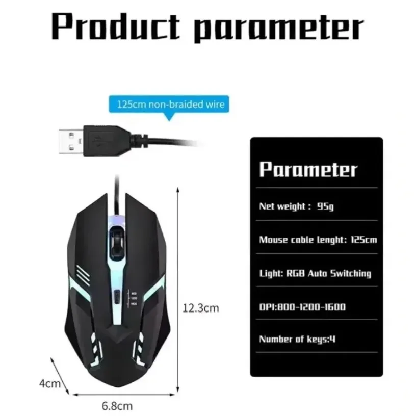 เมาส์เกมมิ่งแบบมีสาย USB สำหรั - Laptop Mouse บทวิจารณ์และราคา