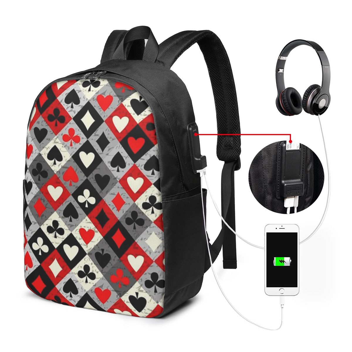 กระเป๋าเป้สะพายหลังลายไพ่โป๊กเ - Laptop Bag บทวิจารณ์และราคา
