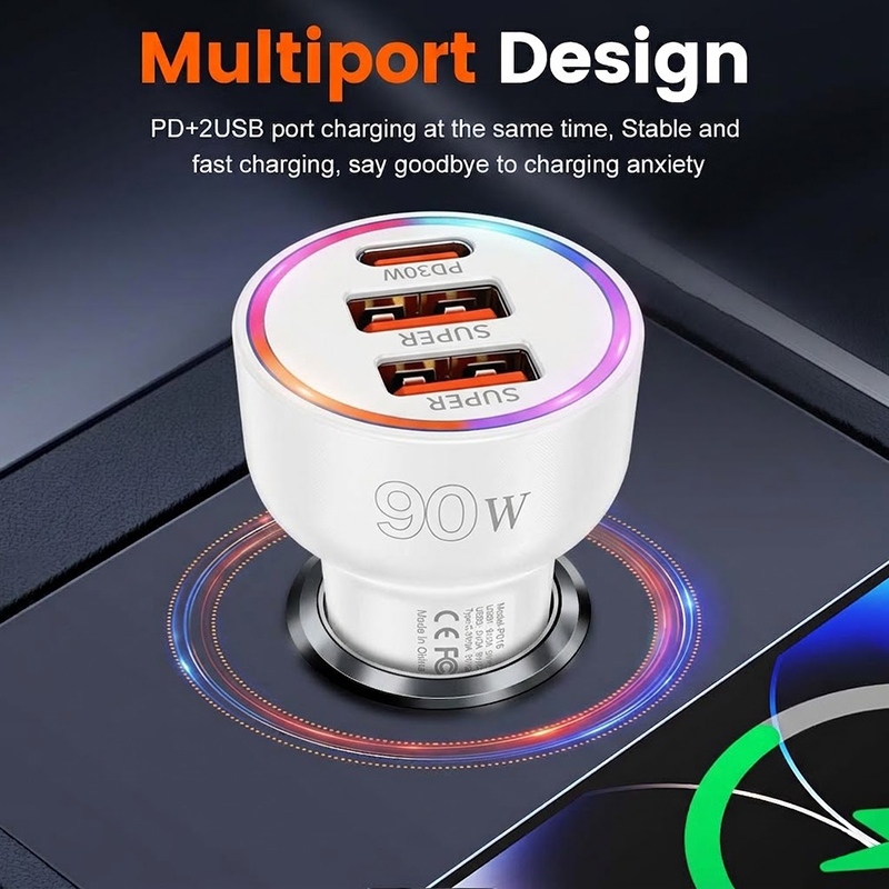 อะแดปเตอร์ชาร์จในรถยนต์ 90W พร - Usb C Hub บทวิจารณ์และราคา